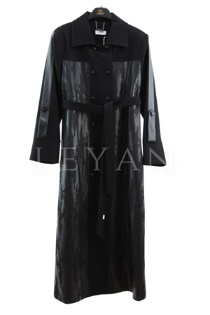 Orhan Store Deri Detaylı Kap- LYN04307 Siyah