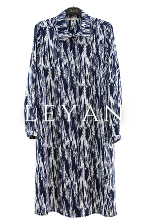 Dule Desenli Gömlek Tunik- LYN04311 Lacivert