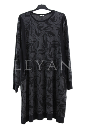 Dule Desenli Triko Tunik- LYN04310 Siyah
