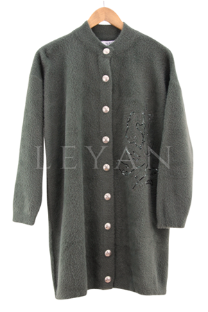 Nuss İşleme Detaylı Hırka- LYN04327 Haki