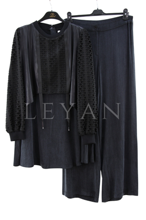 Orhan Store Fileli Qupra Takım- LYN04332 Siyah