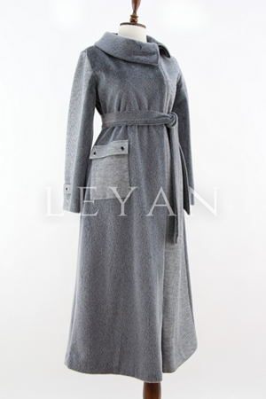 Orhan Store Triko Detaylı Kaban- LYN04339 Gri