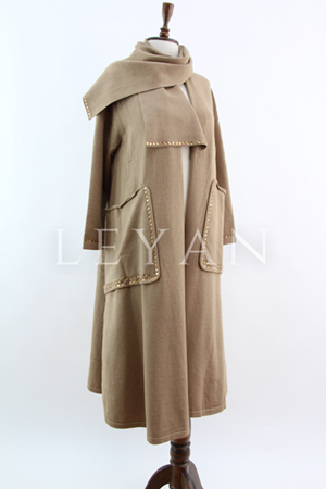 Fuat Gürşen Taş Detaylı Atkılı Kap- LYN04338 Bej