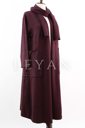 Fuat Gürşen Taş Detaylı Atkılı Kap- LYN04338 Bordo