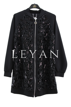 Orhan Store Payetli Ceket- LYN04341 Siyah