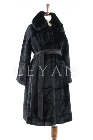 Orhan Store Kolları İşlemeli Kaban- LYN04344 Siyah