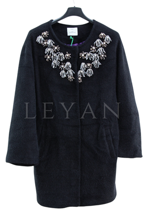 Missemramiss Veloura İşlemeli Angora Kap- LYN04347 Siyah