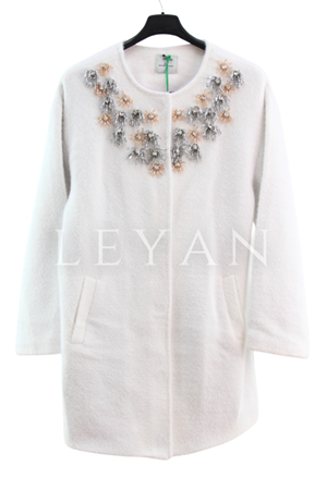 Missemramiss Veloura İşlemeli Angora Kap- LYN04347 Ekru