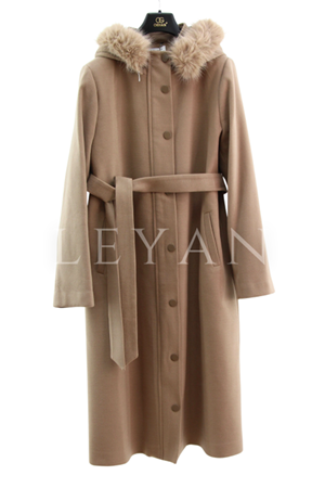 Orhan Store Kapşonu Kürklü Kaban- LYN04342 Vizon