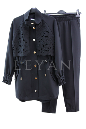 Missemramiss Brielle Dantel Garni Takım- LYN04348 Siyah