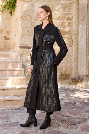 Orhan Store Deri Detaylı Kap- LYN04307 Siyah