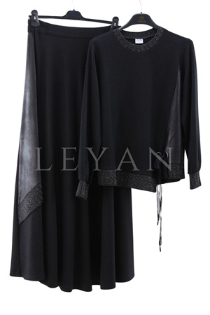 Orhan Store Kuşgözü Detaylı Takım- LYN03930 Siyah