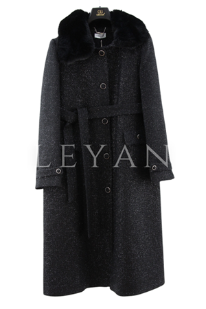 Orhan Store Kürk Detaylı Kaban- LYN04358 Siyah