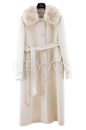 Orhan Store Kürk Detaylı Kaban- LYN04358 Ekru