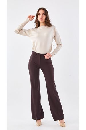 Sentez İspanyol Paça Pantolon- LYN01454 Kahve