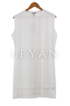 Rayon Detaylı Kolsuz Şifon İçlik- LYN01399  Ekru