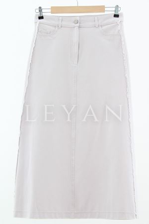 Sentez Yanları Püsküllü Kanvas Etek-LYN02439 Krem