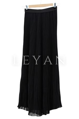 Sentez Kırıştırma Etek-LYN02356 Siyah