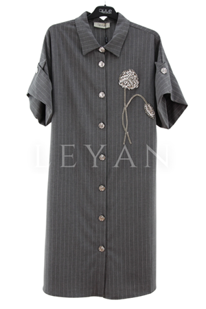 Dule Çizgili Yelek- LYN04212 Gri