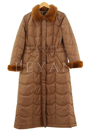 Armine Trend Kürklü Kapitone Mont- LYN01718 Taba