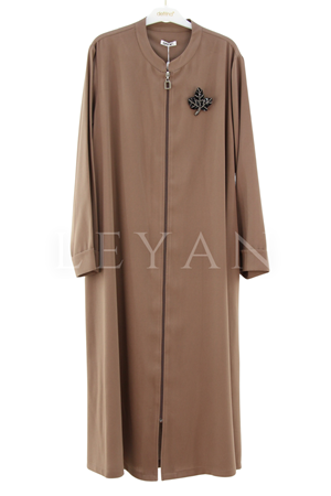 Defrina Broş Detaylı Ceket- LYN04411 Vizon