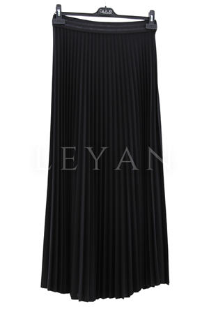 Dule Scuba Pliseli Etek- LYN04419 Siyah