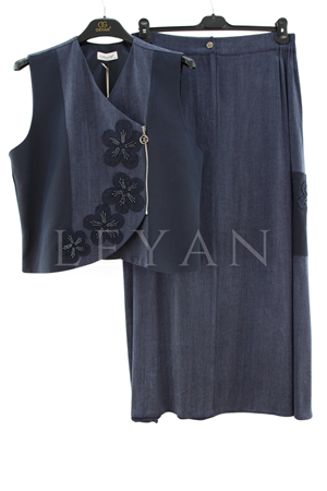 Orhan Store Yelekli Takım- LYN04398 Lacivert