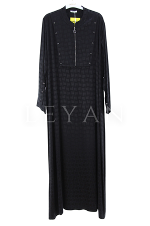 Defrina Düğmeli Qupra Elbise- LYN04416 Siyah