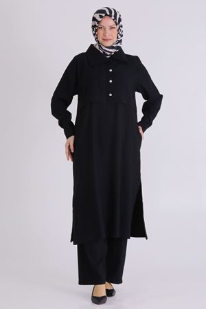 Behrem Nervür Detaylı Takım- LYN04436 Siyah