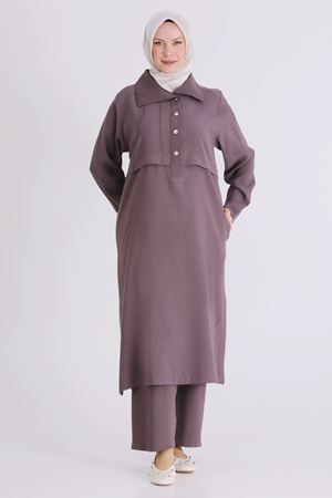 Behrem Nervür Detaylı Takım- LYN04436 Kakao