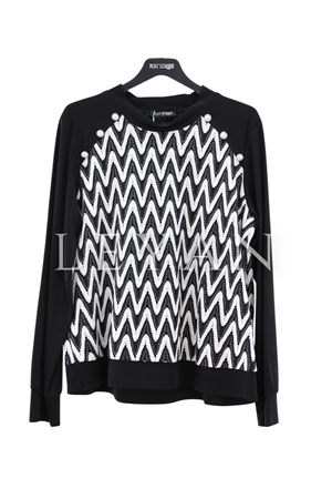 Fuat Gürşen Zikzak Detaylı Bluz- LYN04455 Siyah