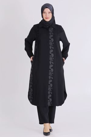 Behrem Nakışlı Takım-  LYN04390 Siyah