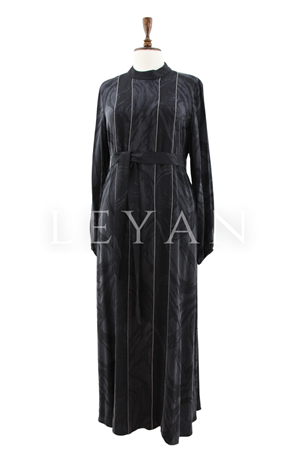 Orhan Store Qupra Elbise- LYN04463 Siyah