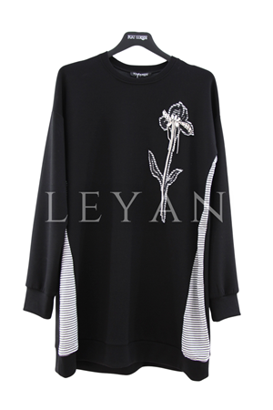 Fuat Gürşen Taş Detaylı Tunik- LYN04475 Siyah