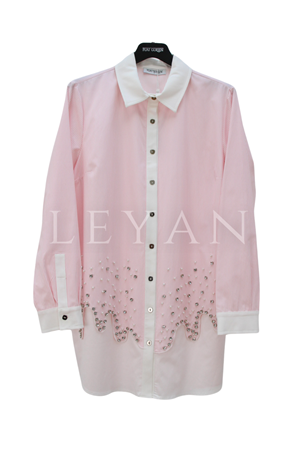 Fuat Gürşen Etek Ucu Taşlı Tunik- LYN04476 Pembe