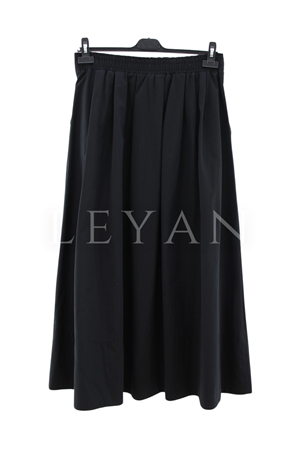 Sentez Ely Beli Lastikli Etek- LYN04479 Siyah