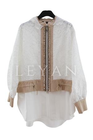 My312 Dantelli Ceket- LYN04494 Bej