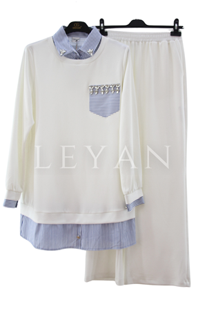 Orhan Store Takım- LYN04499 Ekru