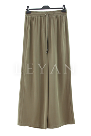 Sentez Ekvator Yanı Nervürlü Geniş Paça Pantolon- LYN04502 Haki