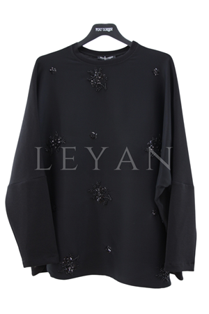 Fuat Gürşen İşlemeli Bluz- LYN04511 Siyah