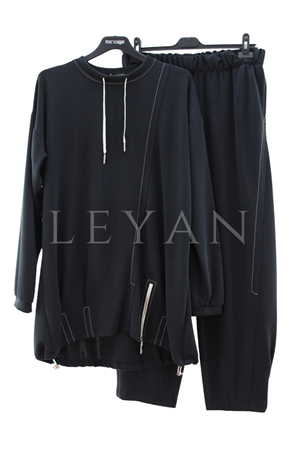 Fuat Gürşen Fermuar Detaylı Takım- LYN04512 Siyah