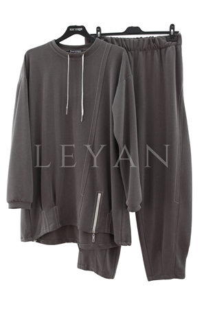 Fuat Gürşen Fermuar Detaylı Takım- LYN04512 Kahve