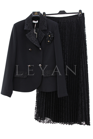 Orhan Store Güpürlü Etekli Takım- LYN04537 Siyah