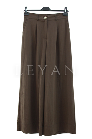 Sentez Abelia Kısa Geniş Paça Pantolon- LYN04542 Kahve