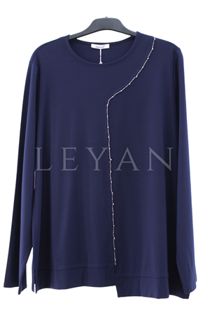 Defrina Zincir Detaylı Bluz- LYN04543 Lacivert