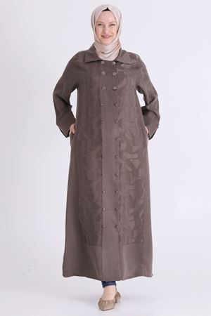 Behrem Jakarlı Ferace- LYN04589 Koyu Vizon