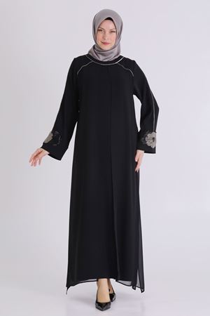 Behrem İşleme Detaylı Abiye Takım- LYN04590 Siyah