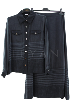 Orhan Store Qupra Etekli Takım- LYN04593 Siyah