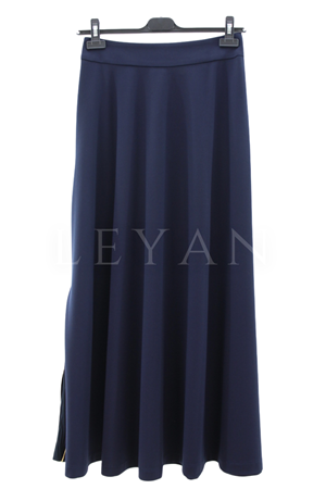 Sentez Rozie Yanı Fermuarlı Kloş Etek- LYN04596 Lacivert
