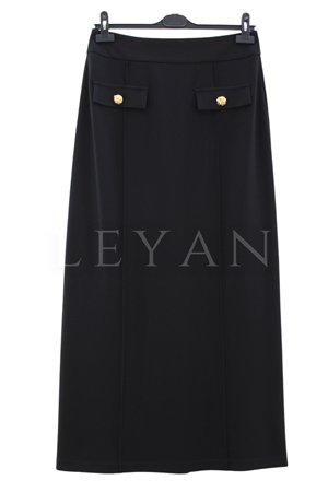 Sentez Nora Cepli Dar Etek-LYN04633 Siyah